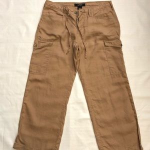 Express Linen Capri Cargo Pants